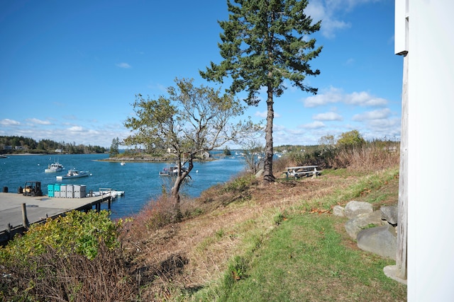 view of yard featuring a water view