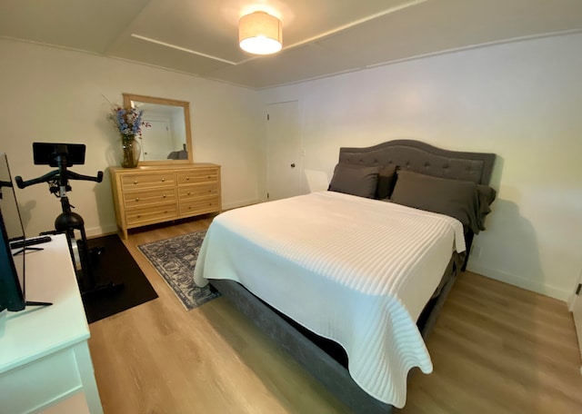 bedroom featuring wood-type flooring