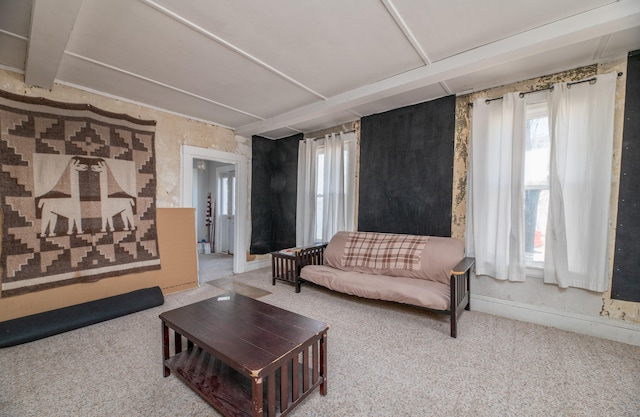 living room with carpet floors