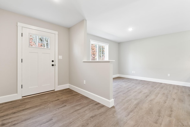 foyer featuring light wood-type flooring