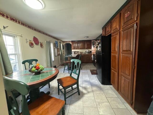 view of tiled dining area