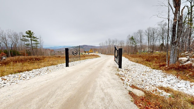 view of road featuring a mountain view