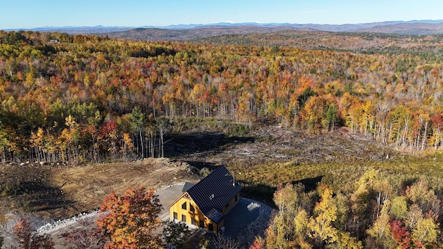 birds eye view of property featuring a mountain view