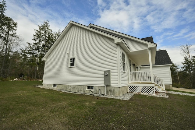 LOT8 Ward Rd, Sebago, ME 04029 - view of property exterior featuring a yard and covered porch