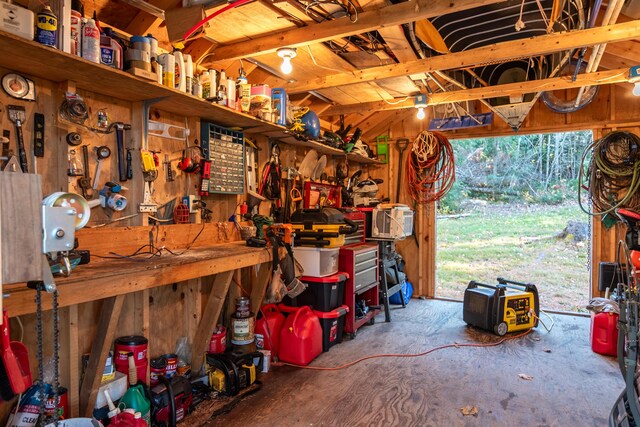 449 Porter Nadeau Rd, Eustis, ME 04936 - garage with a workshop area