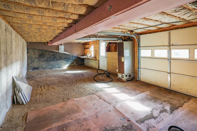 basement with a healthy amount of sunlight