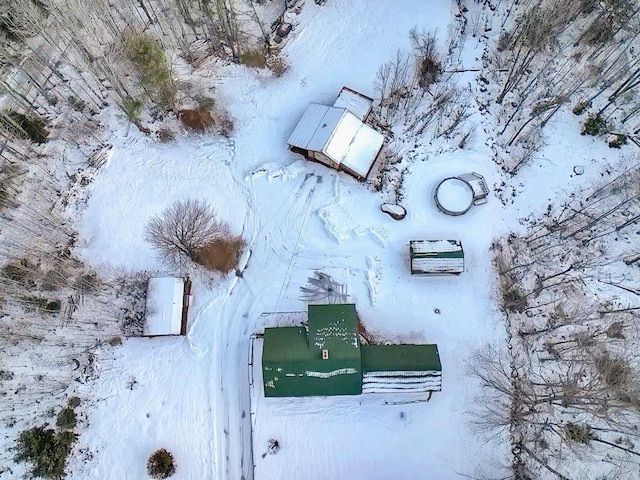 view of snowy aerial view