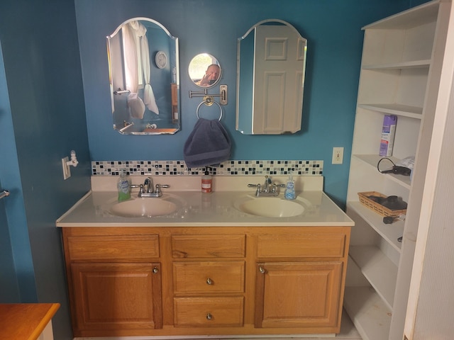 900 Brewer Lake Rd, Orrington, ME 04474 - full bath with double vanity and backsplash
