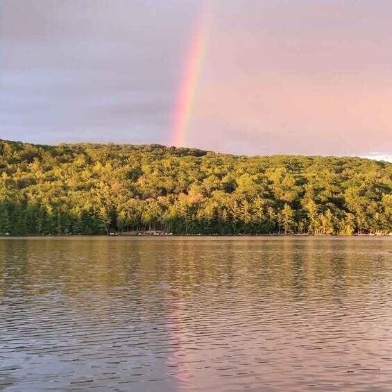 900 Brewer Lake Rd, Orrington, ME 04474 - water view with a heavily wooded area