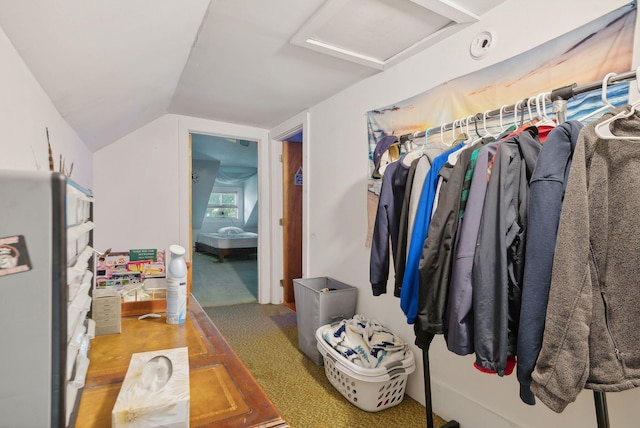 442-448 Maine Ave, Farmingdale, ME 04344 - spacious closet with attic access and vaulted ceiling
