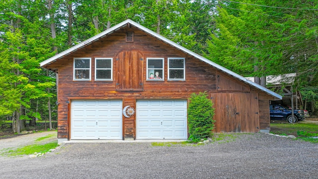 view of garage