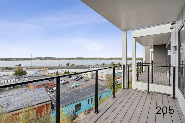 balcony with a water view