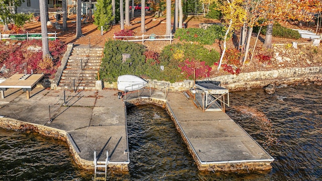 view of patio / terrace featuring a water view