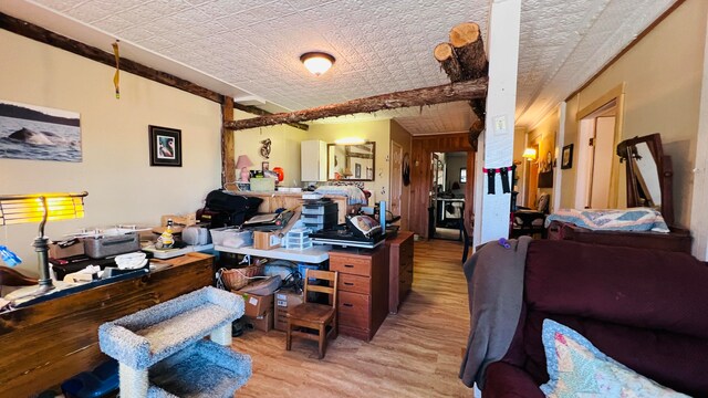 office space featuring light hardwood / wood-style flooring