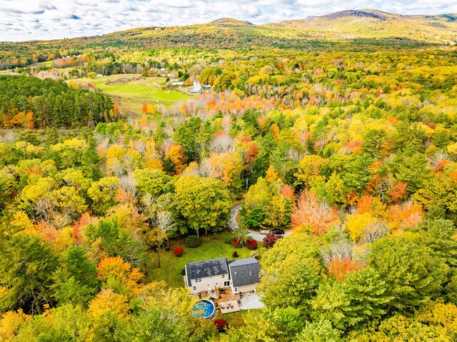 bird's eye view with a mountain view