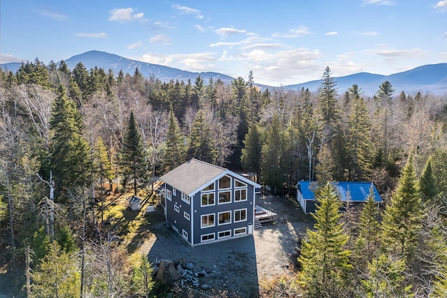 aerial view featuring a mountain view