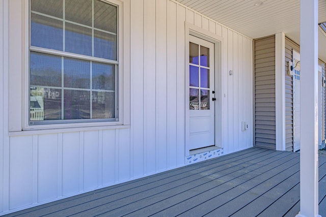 wooden terrace featuring a porch