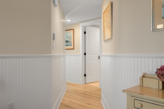 hall featuring light hardwood / wood-style floors