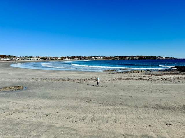 view of water feature with a view of the beach