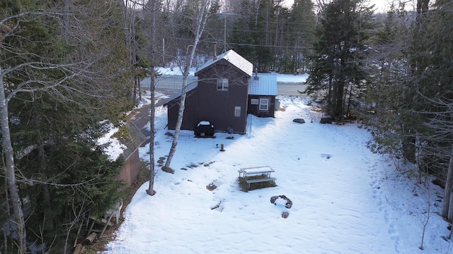 view of snowy aerial view