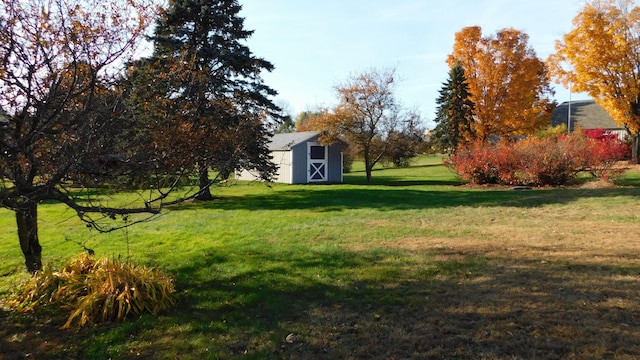 view of yard featuring an outbuilding