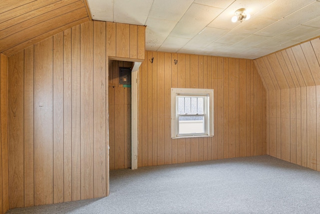 19 Harding St, Biddeford, ME 04005 - additional living space featuring carpet floors, wood walls, and lofted ceiling