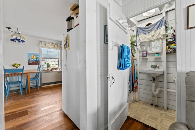 bathroom featuring hardwood / wood-style floors