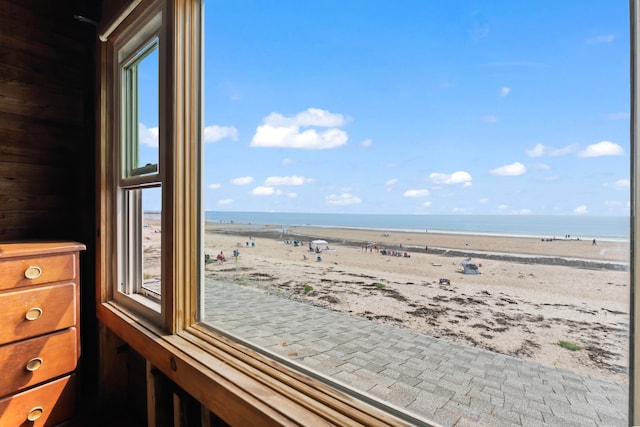 property view of water with a beach view