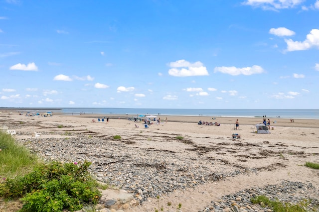 property view of water featuring a view of the beach