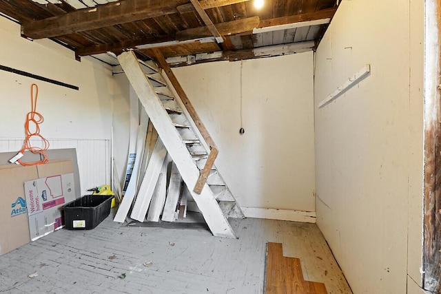below grade area with stairway