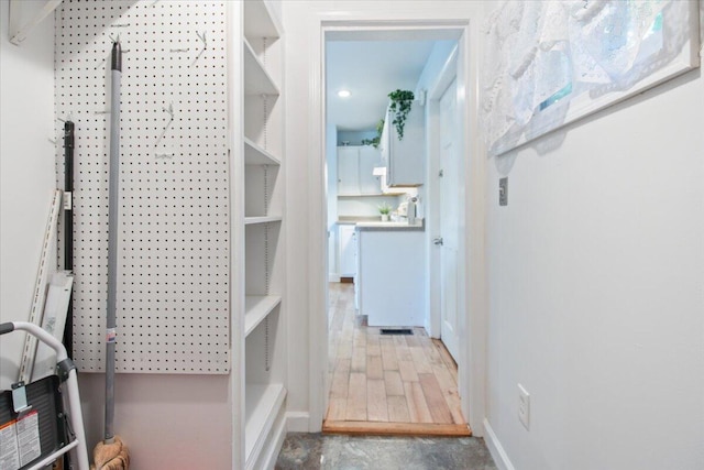 walk in closet featuring hardwood / wood-style floors