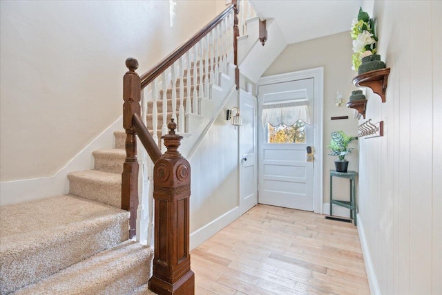 entrance foyer featuring light hardwood / wood-style floors