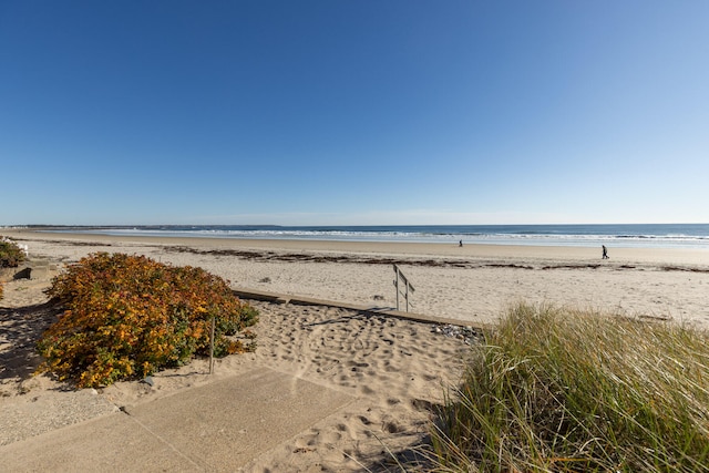 view of water feature featuring a view of the beach