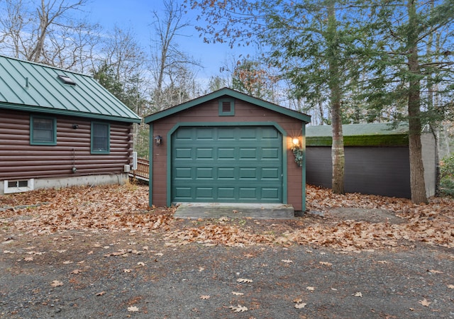 view of garage