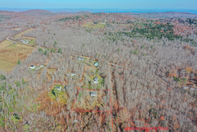 aerial view with a mountain view