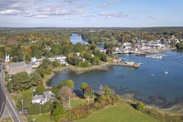 35 Main St, Newcastle, ME 04553 - birds eye view of property with a water view