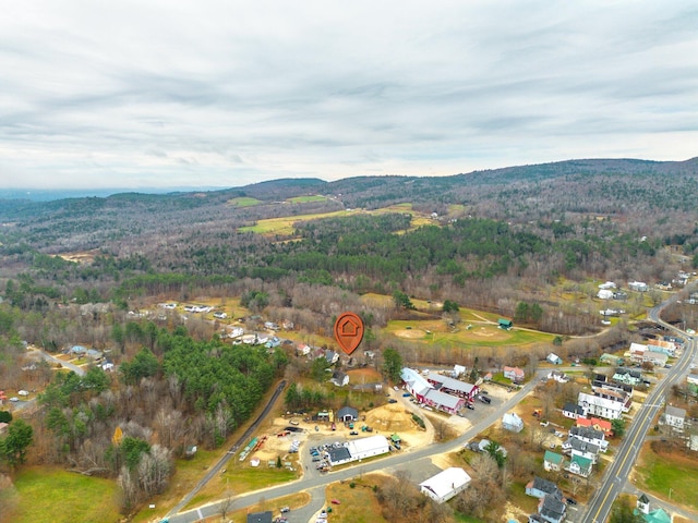 aerial view with a mountain view