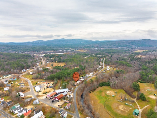 aerial view with a mountain view