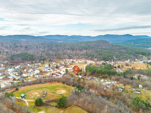 aerial view with a mountain view