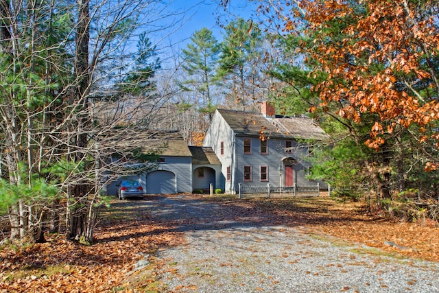 view of front of house with a garage