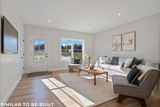 living room featuring hardwood / wood-style floors