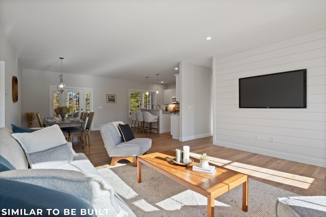 living room featuring wood-type flooring