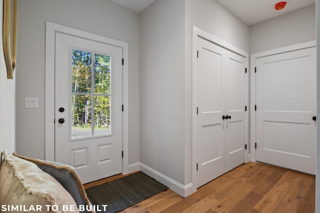 entryway featuring light wood-type flooring