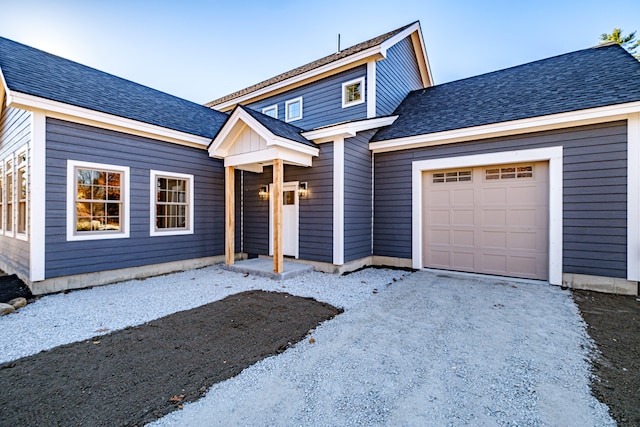 view of front property with a garage