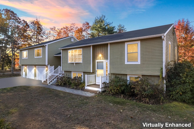 split foyer home with a garage