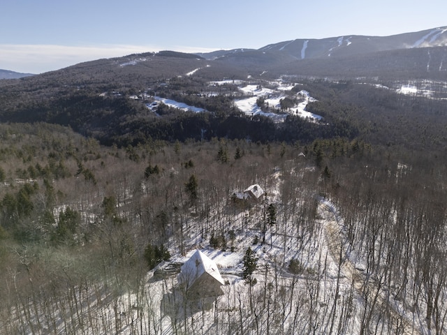 bird's eye view with a mountain view