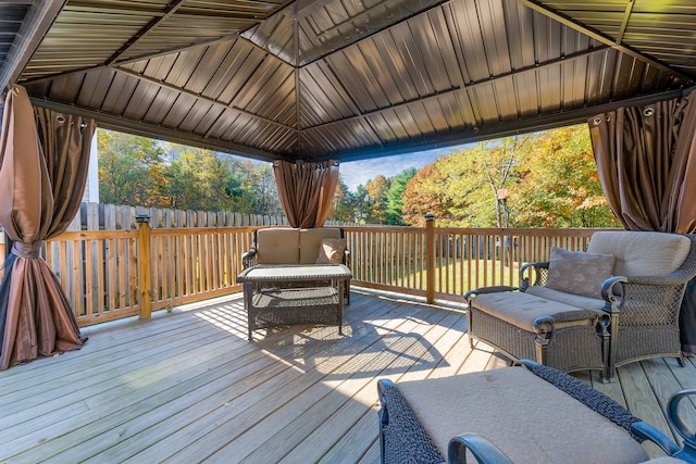 deck featuring a gazebo