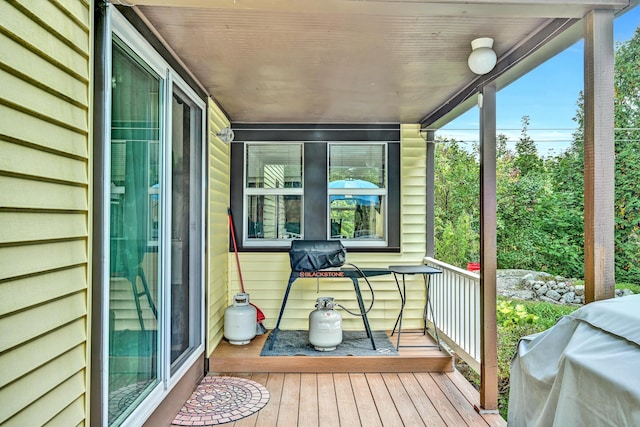deck with a porch