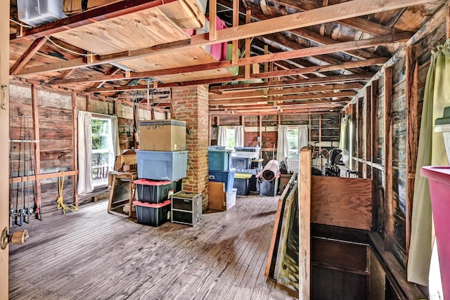 miscellaneous room with plenty of natural light and hardwood / wood-style floors