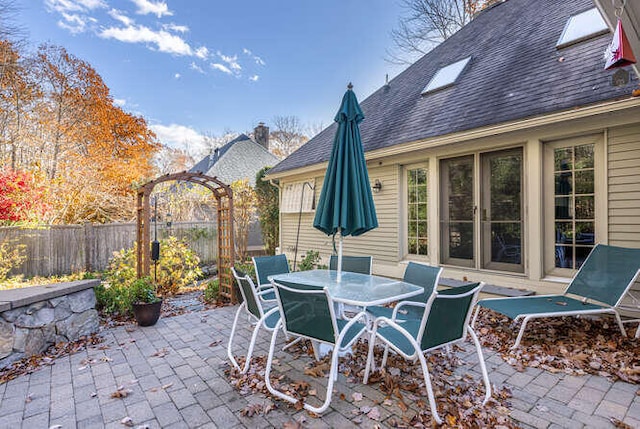 view of patio with a pergola